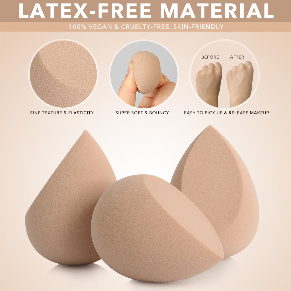 Lalasis new powder makeup sponge puff latex free beauty egg black portable sponge