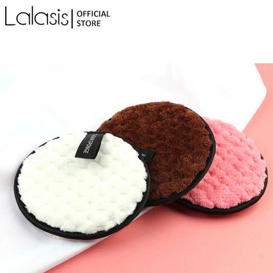 Lalasis face square round reusable facial makeup remover sponge cleaning pad
