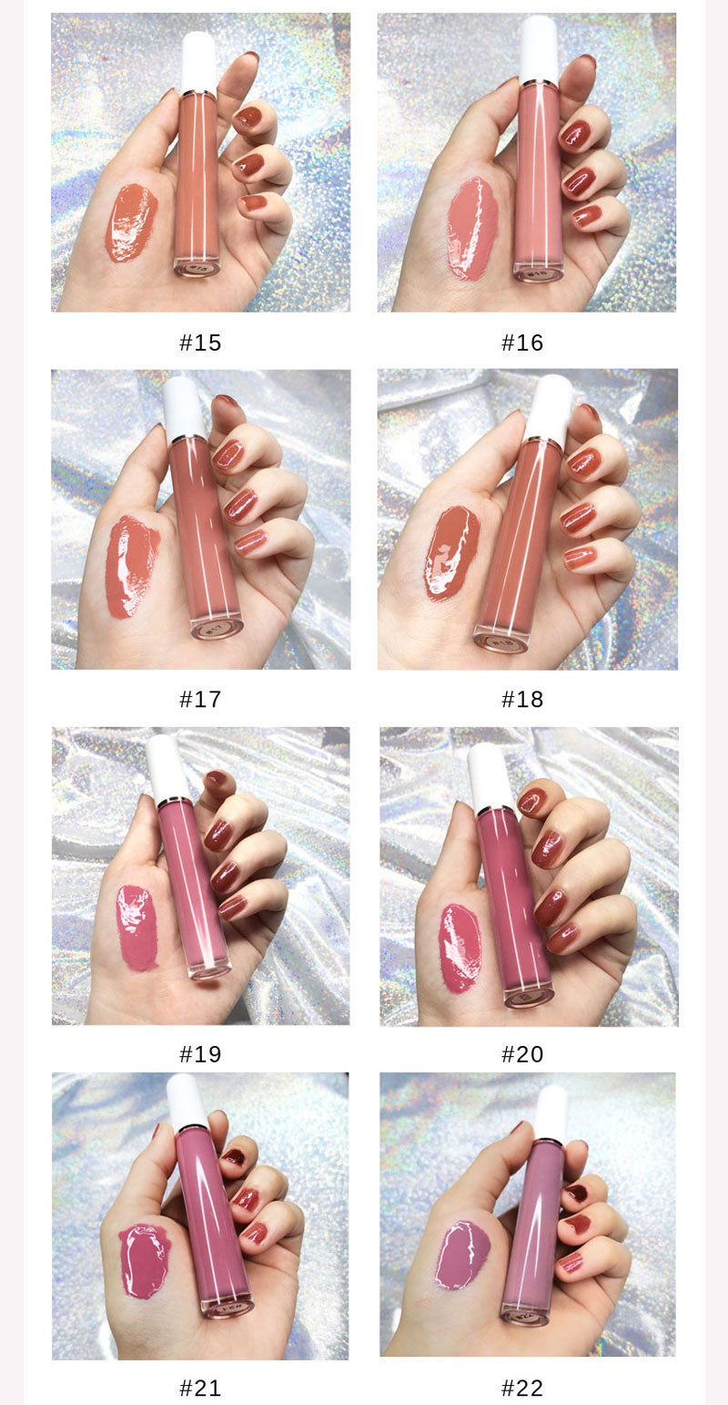 Benutzerdefiniertes Logo Moisture Lipgloss Nude Vegan Glossy Clear Liquid Lipstick Private Label Big Wand Lip Gloss 